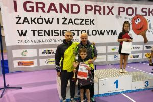 Samuel Michna na podium Grand Prix Polski Żaków w Tenisie Stołowym Zielonej Górze