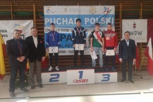 Gor Hovsepyan i Błażej Miotk na podium I Pucharu Polski Kadetów w Zapasach