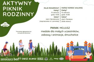 Aktywny Piknik Rodzinny w niedzielę w gminie Sierakowice. Rajd, marsz i aktywny piknik